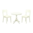 thumbnail image 1 of Pemberly Row Antique 3-piece Dining Set with Leather Seat in Linen White, 1 of 6