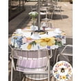 thumbnail image 5 of nqOlkjepod Farmhouse Bee Wreath Outdoor Tablecloth with Umbrella Hole & Zipper, Spring Watercolor Flowers Round Table Cover 54 Inch, Dining Waterproof Table Cloth Protector for Patio/Party/Picnic, 5 of 7