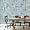 thumbnail image 4 of S4Sassy Peel & Stick Vinyl Wallpaper, Chic Floral Vine Print Wallpaper Contact Paper Waterproof - Blue, 25"x240", Textured Finish, Wall Covering for Home Decor in Bedrooms, Renter Spaces, Cabinets, 4 of 8