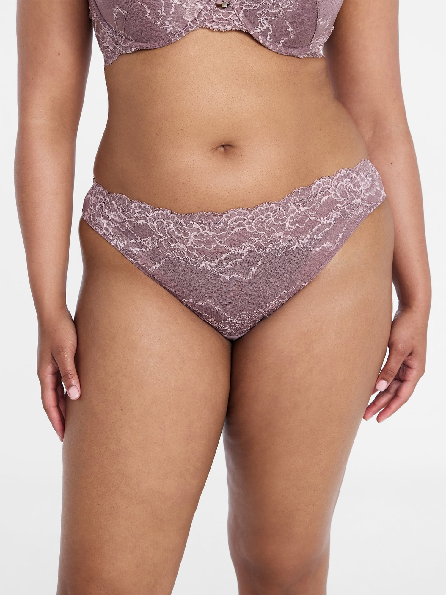 Joyspun Women's Lace and Mesh Cheeky Panties, 3-Pack, Sizes XS-XXXL