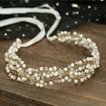 thumbnail image 2 of Nvzi Horquillas para el pelo de boda con flores para novias, peinetas con perlas de cristal, pinzas para el pelo, tocado, accesorios para el pelo de boda dorados, joyas - doradas, 2 of 4