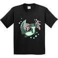 thumbnail image 3 of Inktastic Cute Axolotl Swimming with Bubbles Youth T-Shirt, 3 of 5