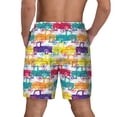 thumbnail image 2 of Lsque Mens Swim Trunks Colorful Car Pattern - Bathing Suit Compression Liner - Beach Swim Shorts Swimwear - (S-3XL) - Stretch Quick Dry -XX-Large, 2 of 9