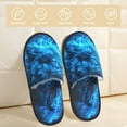 thumbnail image 2 of Fotbe Wolf Pantuflas Peludas para Mujer con Estampado, Zapatillas de Peluche, Zapatos de Invierno para Casa, Uso Interior y Exterior-Medium, 2 of 8