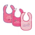 thumbnail image 2 of Luvable Friends Baby Girl Cotton Terry Drooler Bibs with PEVA Back 3pk, Pretty, One Size, 2 of 2