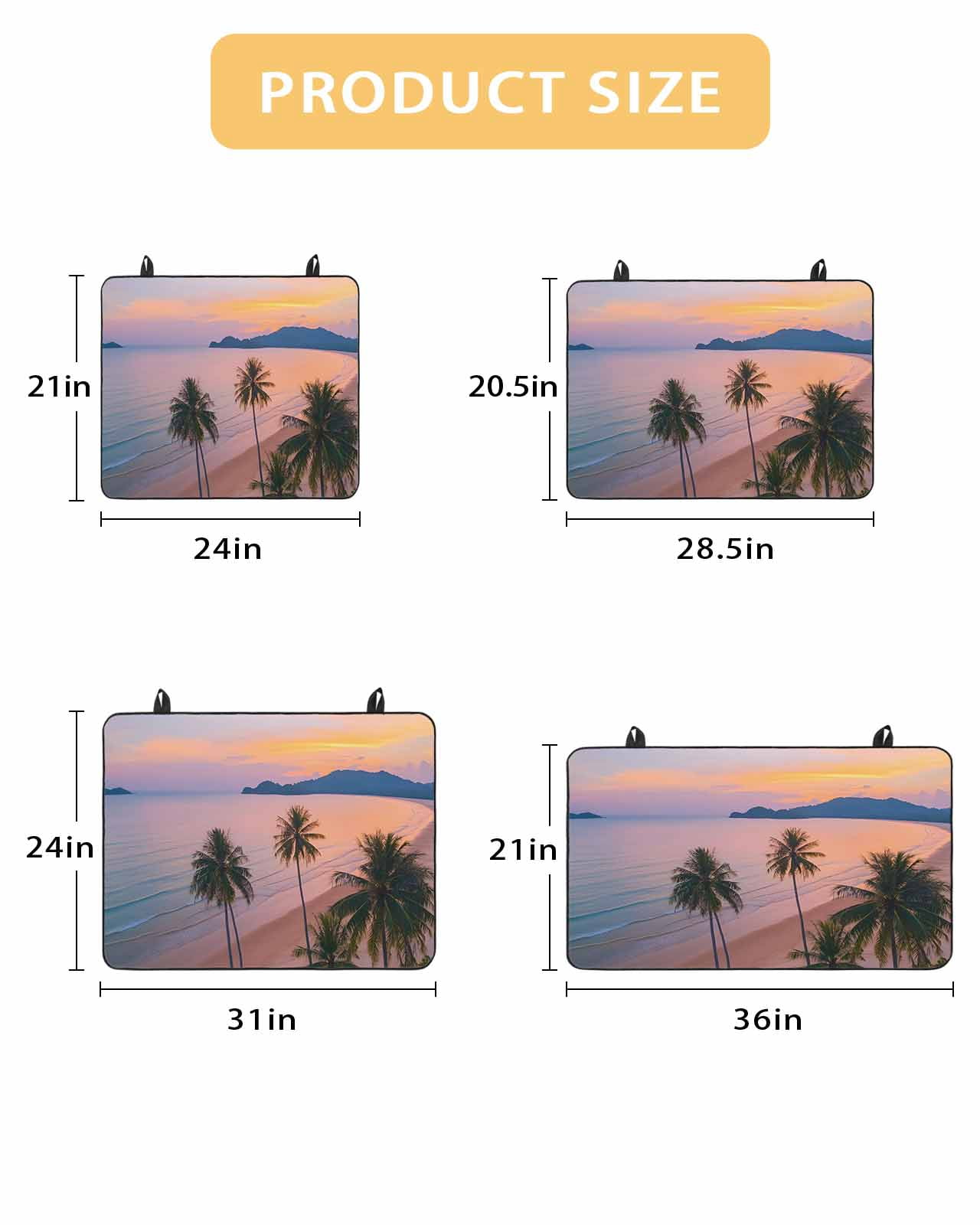nqOlkjepod Large Induction Cooktop Protector Mat 36"x21", Beach Stove Top Covers for Electric Stove, Palm Tree Ocean Sunset Nature Sky Cloud Scenery Stove Burner Cover Mats, Glass Top Stove Cover