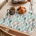 thumbnail image 3 of Placemat Set of 4 Green Gray Leves Pattern Placemats for Dining Table Line Minimalist Washable Table Mats for Kitchen and Party Decor Indoor & Outdoor Use, 3 of 8