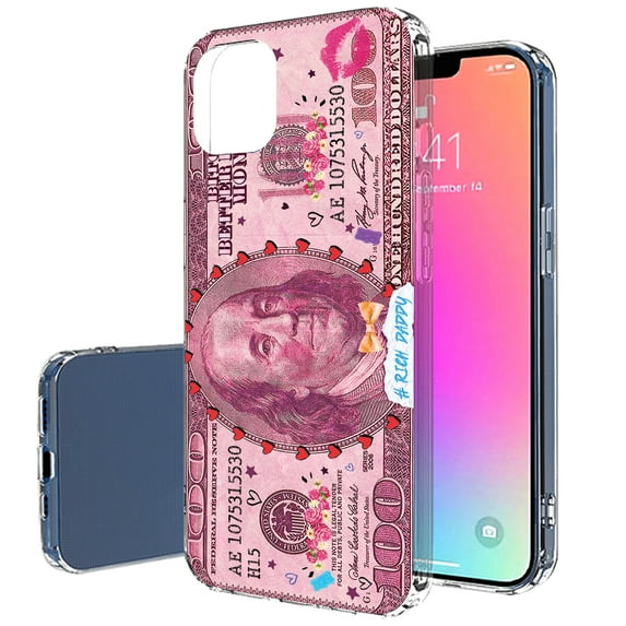 TalkingCase Slim Case for Apple iPhone 14, Slim Thin Gel Tpu Cover, Rich Daddy Bill Print, Light Weight, Flexible, Soft, Anti-Scratch, Printed in USA
