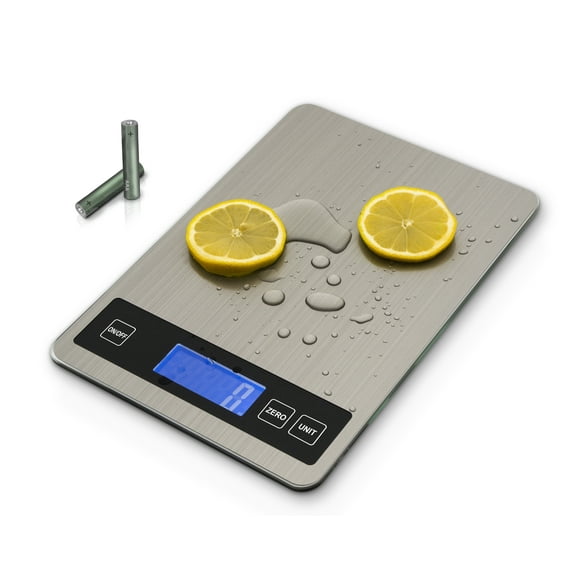 Eternal Living Kitchen Scale for Food with Tare Function, Stainless Steel and Tempered Glass