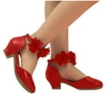 thumbnail image 6 of Mepaouo Girls Dress Shoes Closed Toe Low Chunky Heels Ankle Strap Wedding Party Flower Princess Pumps, 6 of 8