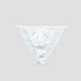 thumbnail image 2 of YDFCWXW Women's Sexy Lace Satin Bikini Panties, Low Rise Hipster Cheeky Underwear Silky Lace Briefs White, L, 2 of 3