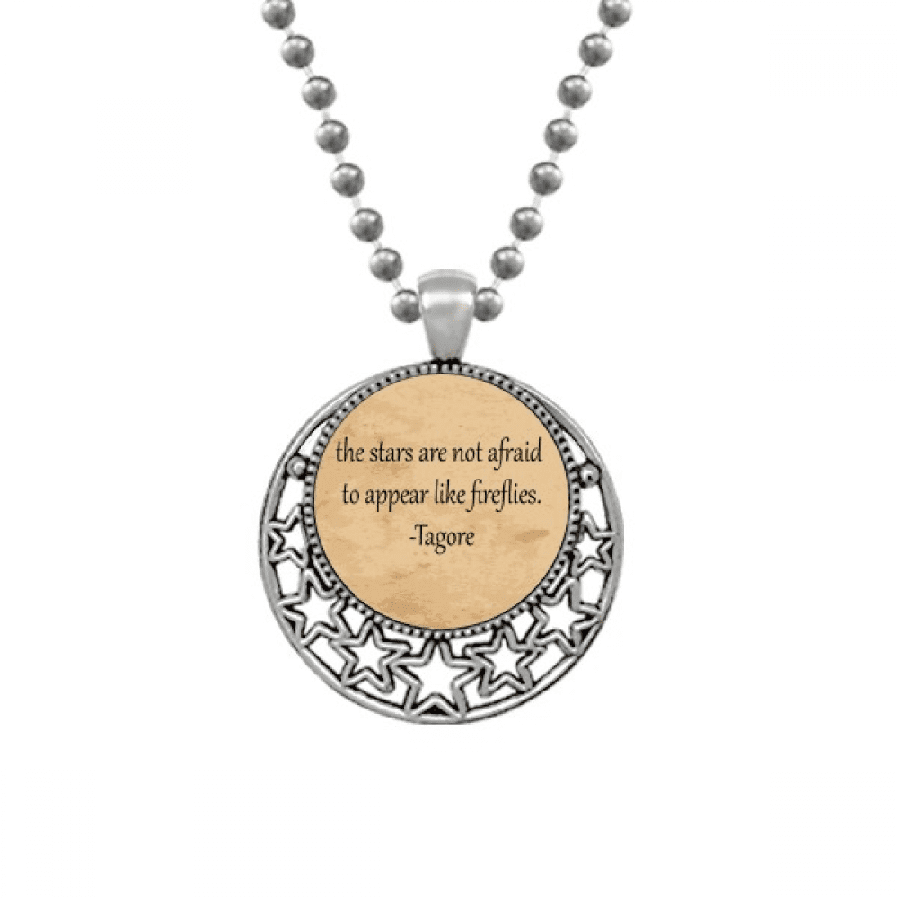 Qoutes Healing Sentences Stars Not Afraid Necklaces Pendant Retro Moon