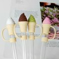 thumbnail image 5 of Mdesiwst Airtight Straw Covers Straw Cover Cartoon Silicone Straw Lid Set Splashproof Dustproof Straw End Plug for Cup Decoration Silicone Straw Tips, 5 of 8