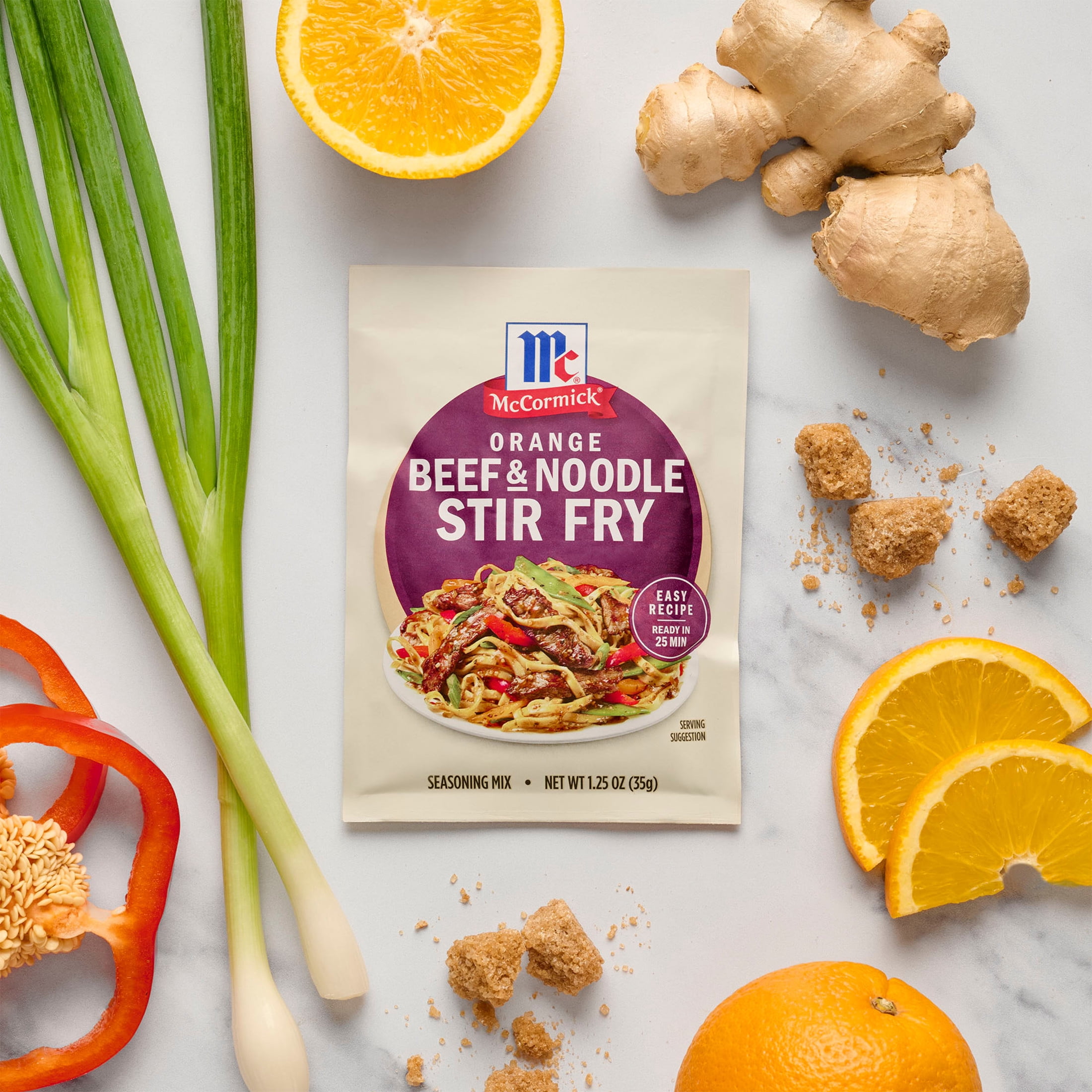 (12 pack) McCormick Orange Beef & Noodle Stir Fry Seasoning Mix, 1.25 oz Packet