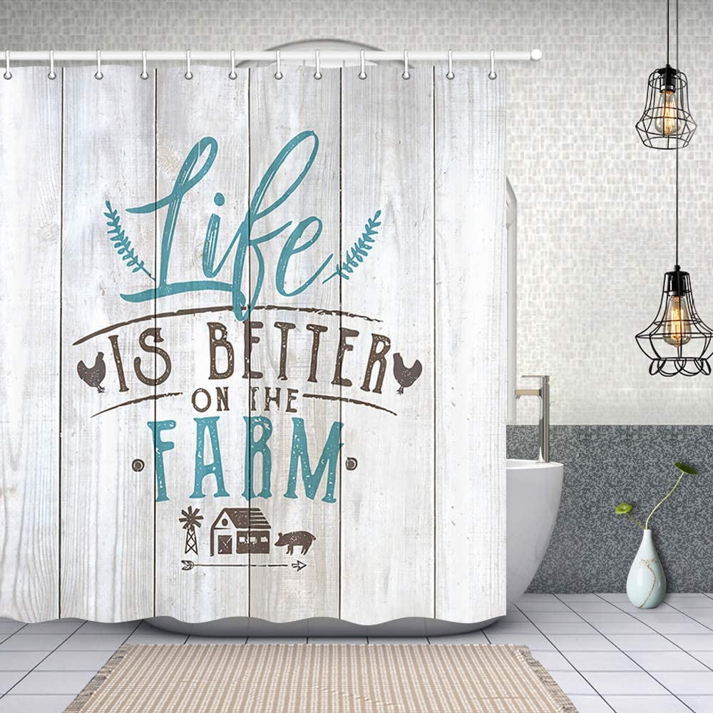 On The Farm Bathroom Accessories Items Rooster Chicken Country Barn Curtain Pump