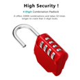 thumbnail image 4 of ZHEGE Combination Padlock 2 Pack, 4 Digit Lock for School Gym Locker, Outdoor Waterproof Combo Lock (Silver & Red), 4 of 4