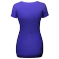 thumbnail image 2 of FashionOutfit Women's Basic Solid Vneck Various Color Short Sleeve, 2 of 3