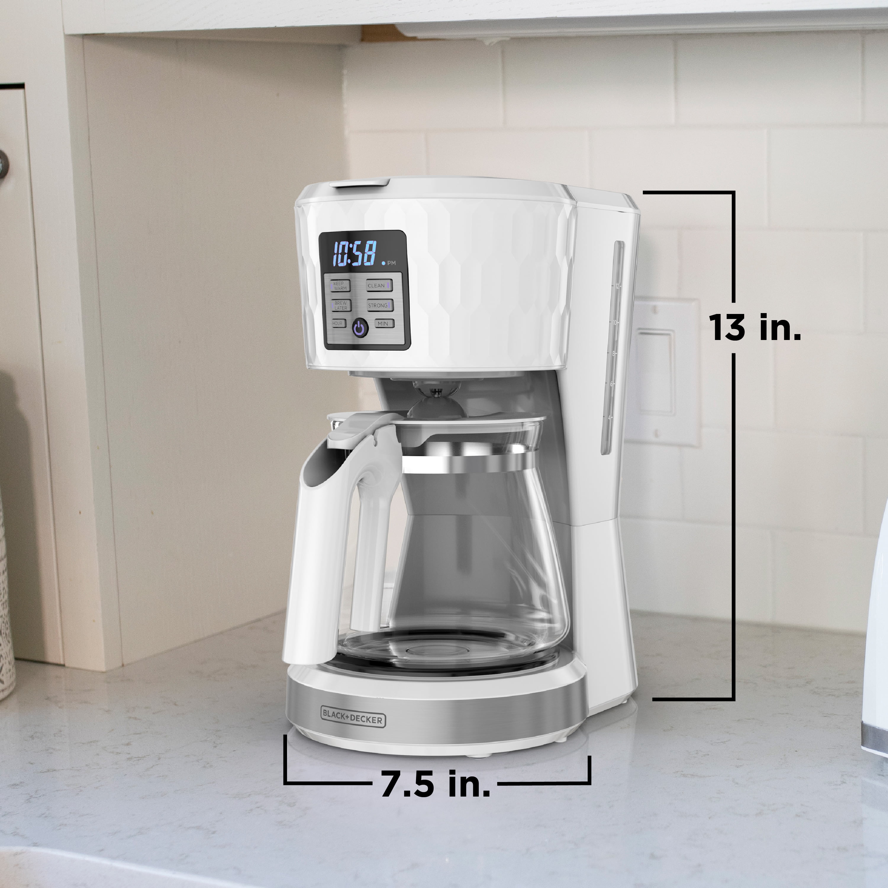 Black+Decker 12-Cup Programmable Coffee Maker With Vortex Technology  CM1331S, Color: Silver - JCPenney
