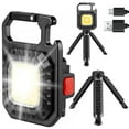 thumbnail image 3 of PENGXIANG Mini LED Flashlight 700 Lumens Magnetic COB Flashlights 500mAh USB Rechargeable Bright Work Light Portable Keychain Flashlight with 7 Light Modes Folding Bracket Bottle Opener, 3 of 11