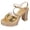 Gold, variant on Glitter Rhinestones Platform Dressy Sandals for Women Bride Wedding Sparkling Fashion Casual Leather Peep Toe Chunky Block High Heels Summer Dress Pumps Shoes Wine Size 7
