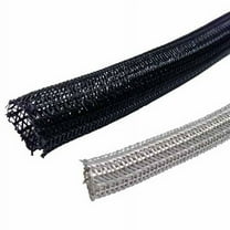 50 Feet - Diameter : 3/8" -  Hook Self Closing Braided Wrap Sleeving - Color : Black
