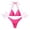 Pink |#19, variant on Women's Halter Bikini Sets Beads Tie Side Solid Triangle Thong Swimsuit Two Piece Cheeky Bathing Suits (Pink,S)