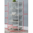 thumbnail image 4 of Liese 5 Tier Free Standing Kitchen Bakers Rack, White Metal Frame & Wood Storage Shelves, Transitional, 4 of 5