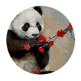 thumbnail image 4 of Acheng Panda Bear Flowers Round Tablecloth 100% Polyester Fiber Full Width Single-Sided Printing 42-46, 4 of 8