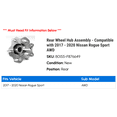 thumbnail image 2 of Rear Wheel Hub Assembly - Compatible with 2017 - 2020 Nissan Rogue Sport AWD 2018 2019, 2 of 2