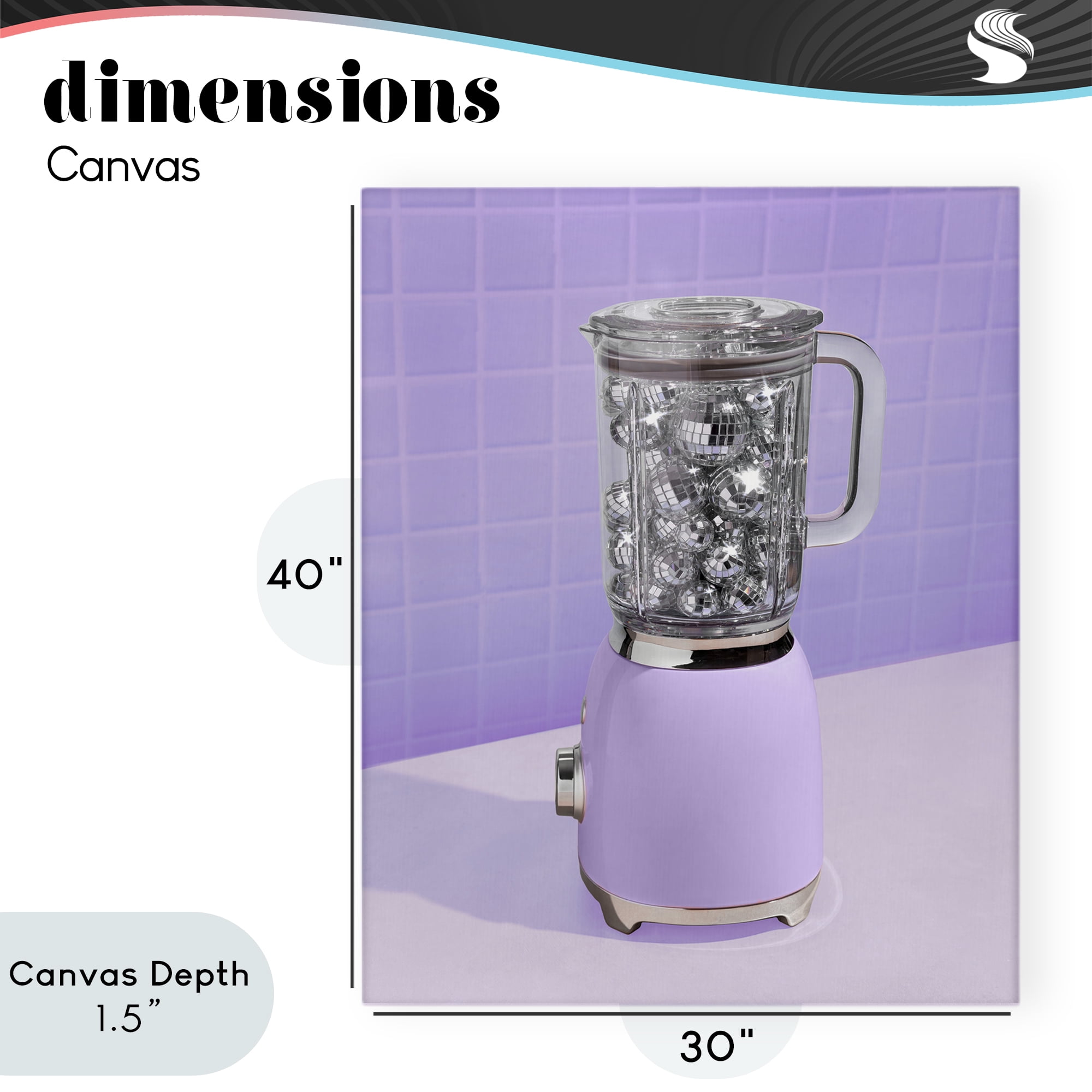 Stupell Industries Disco Drink Blender over Purple Canvas Wall Art, design by LISH Creative