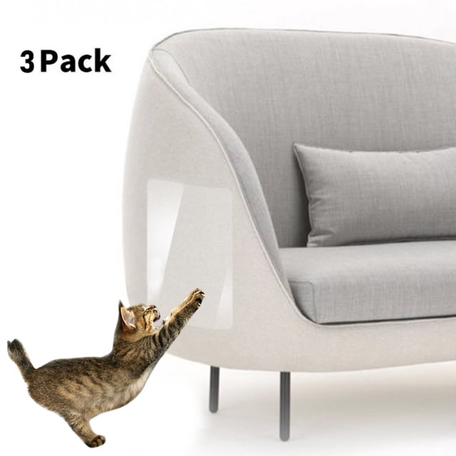 Pet Scratch Protector Mat, 3pcs Transparent Cat Scratching Post & Sofa Protector, Furniture Guard with Adhesive, 3 Protector Mats for Xinyat