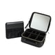 thumbnail image 5 of Caja organizadora de maquillaje Yinane cosméticos de cuero PU con espejo Negro, 5 of 8