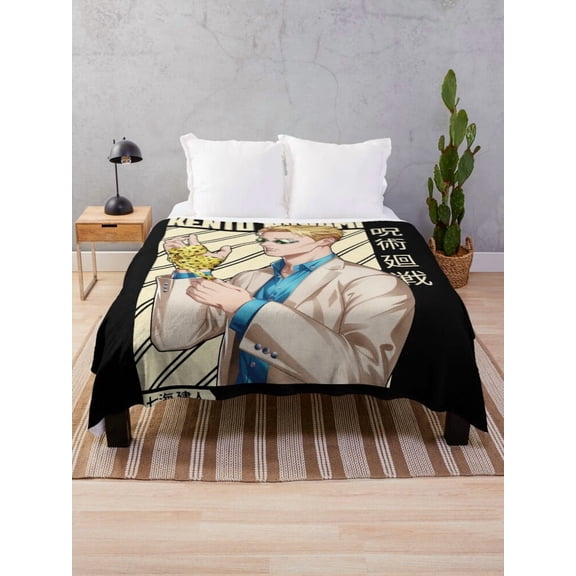 Jujutsu Kaisen Kento Nanami Anime Flannel Blanket, Soft & Warm Cozy Bed Throw - Size 30x40
