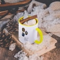 thumbnail image 5 of 3dRose, Happy 47th Birthday - Modern stylish floral Balloons. Elegant black brown blue 47 year old Bday, 15oz Two-Tone Yellow Mug, 5 of 7