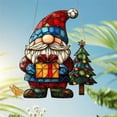 thumbnail image 6 of Lssam Gnome Suncatcher Stained Glass Window Hanging Decor for Christmas Winter Holiday, Handmade Garden Wall Art Indoor Outdoor Ornament, 8x8 Inch Single Piece, 6 of 9