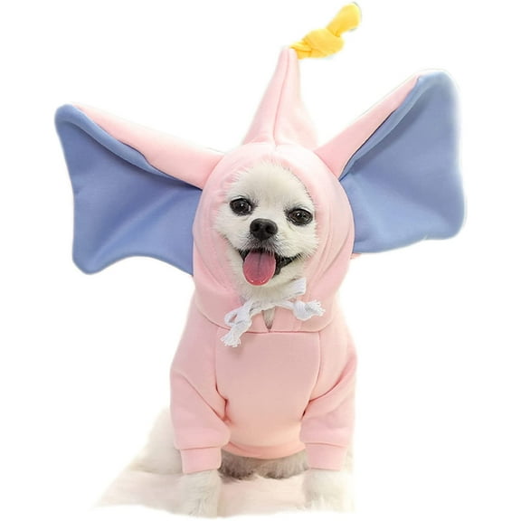 BT Bear Pet Clothes, Dogs Hooded Sweatshirt Fruit Warm Coat Sweater Cold Weather Costume for Puppy Small Medium Large Dog Pink Elephant 2XL