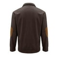thumbnail image 4 of GrmtClth Corduroy Mens Sweatshirt Henley Neck Quater Button Sweater Vintage Long Sleeve Pullover Winter Warm Stand Collar Sweatshirts Coffee M, 4 of 6