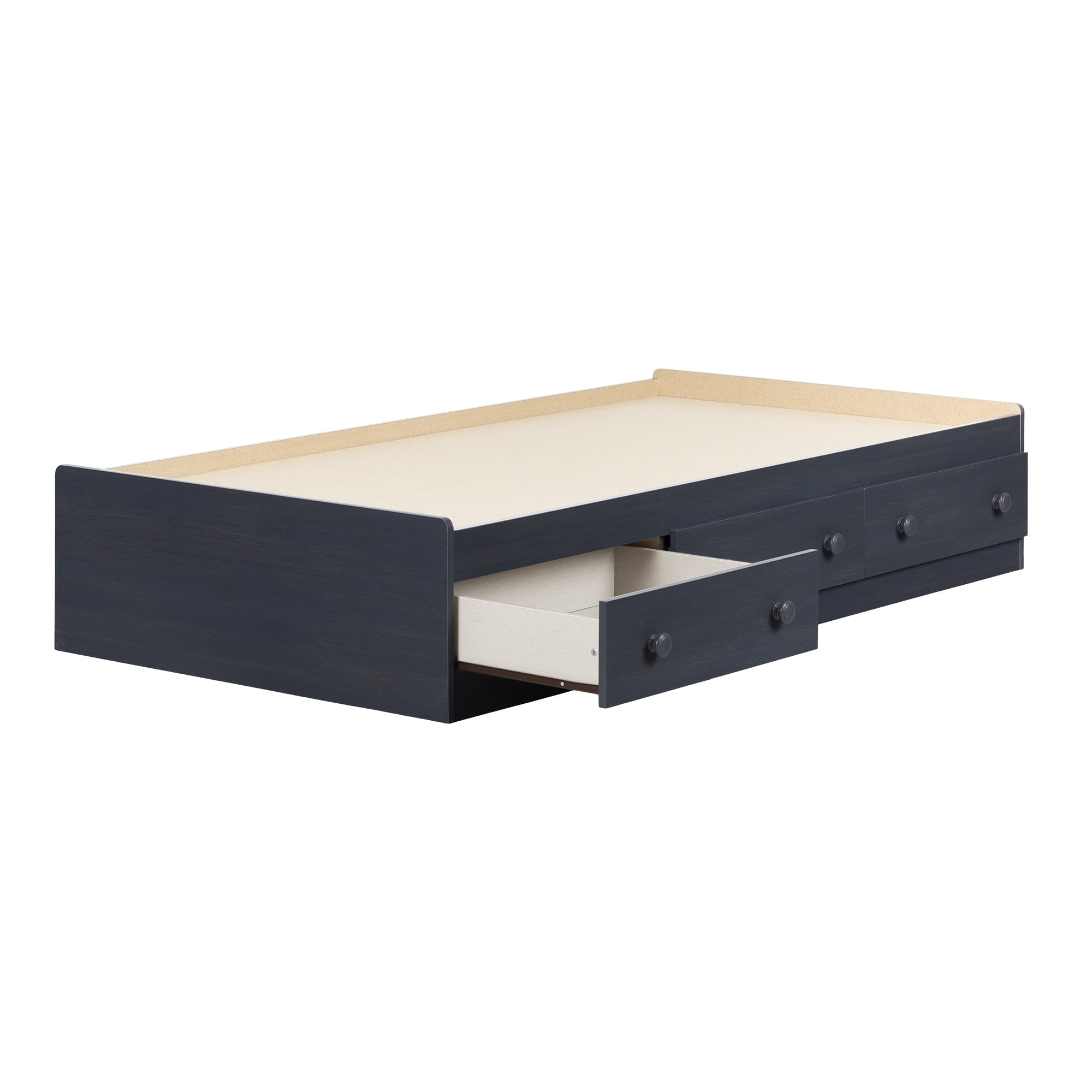 South Shore Summer Breeze Twin Mates Bed with 3 Drawers, in Blueberry