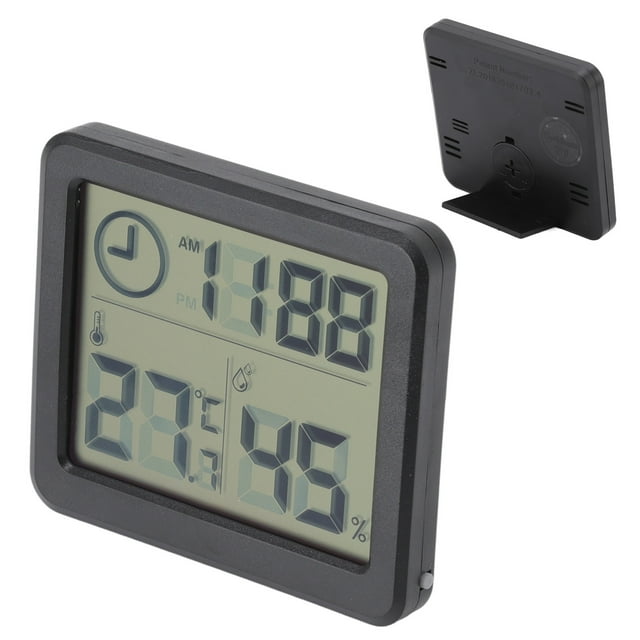 Termómetro Digital Ultradelgado Con Monitoreeo en Tiempo Real, Higrómetro, Cuatro Estomas de Alta Precisión, Reloj de Cristal de Pantalla Grande para Hábitació de Bebé,