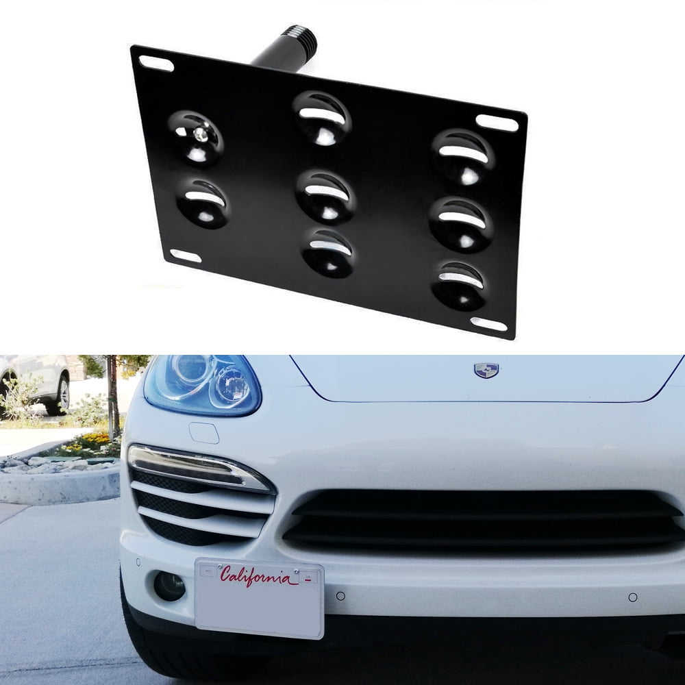 iJDMTOY Front Bumper Tow Hook Relocator License Plate Mounting Bracket