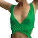 thumbnail image 1 of Txlixc Camiseta de verano para mujer con cuello en V profundo sin mangas de punto cruzado Txlixc Sexy, 1 of 3