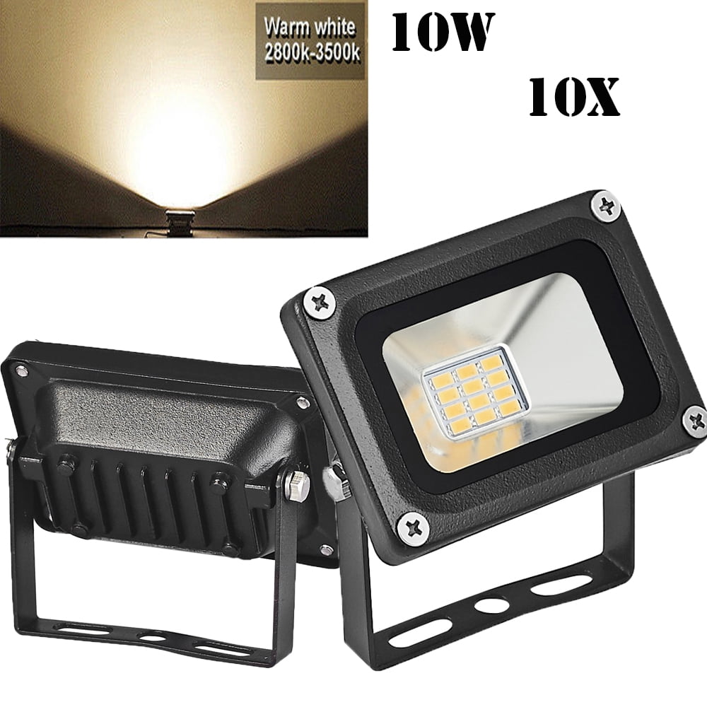 10w Led Flood Lights Outdoor Waterproof Ip65 800lm Warm White 3000k Wall Washer Light Super Bright Security For