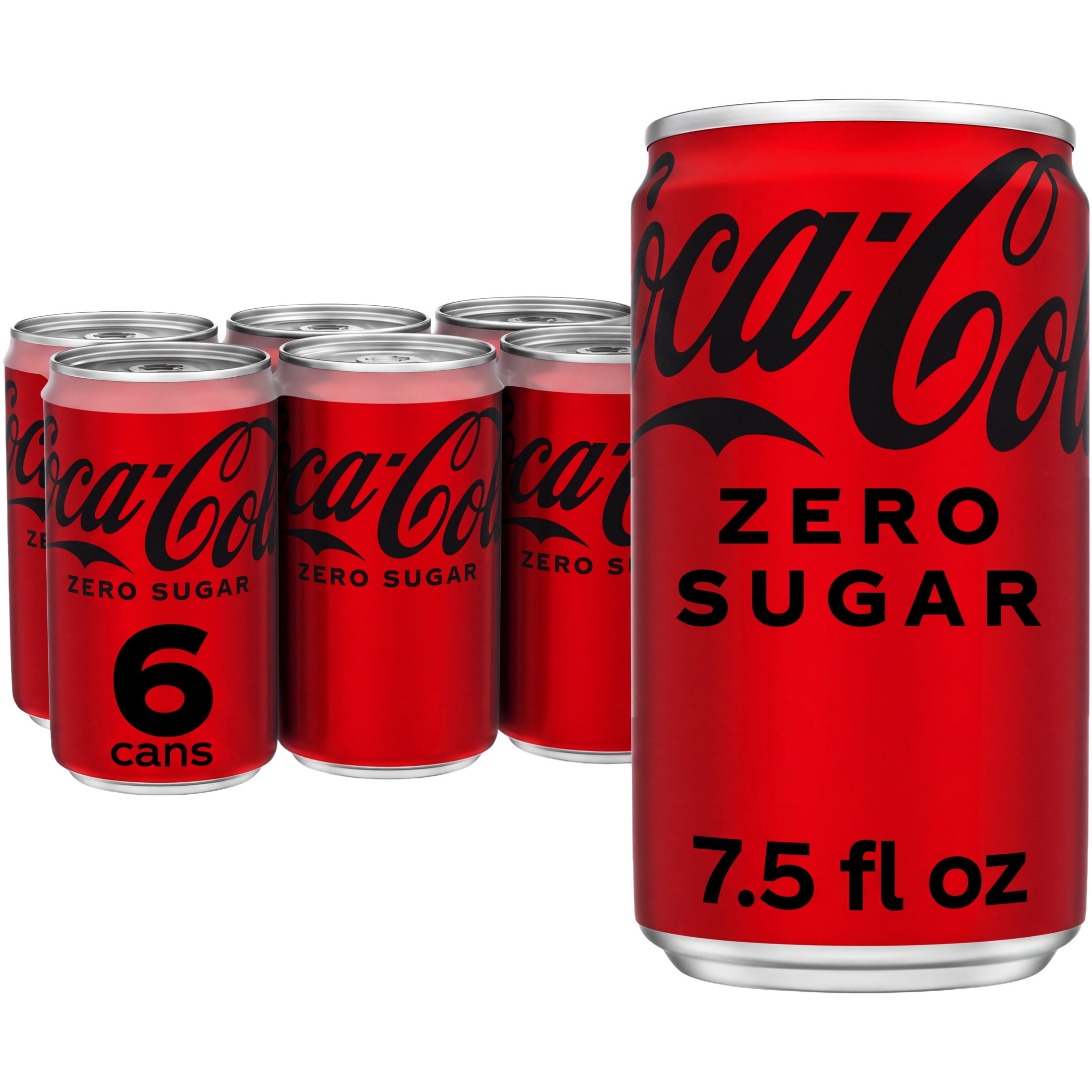 (3 pack) Coca-Cola Zero Sugar Soda Pop Mini Cans, 7.5 fl oz, 6 Pack