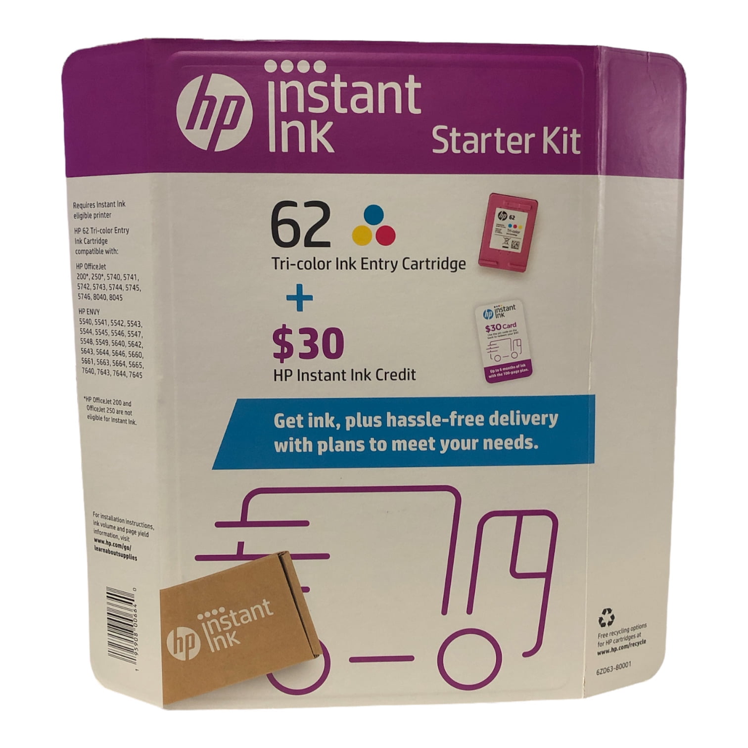 herhaling stijl Stationair HP Instant Ink starter Kit 62 Tri-Color Ink Entry Cartridge EXP: March 2023  - Walmart.com