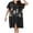 Black, variant on IROINNID Oversize Tops For Women Fashion Summer Casual Short Sleeve Turn down Neck Solid Sleeve Button Loose Long Blouse