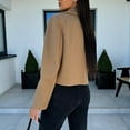 thumbnail image 3 of Women's Fashion English Style Wool Blend Jacket With Notched Lapel Elegant Business Casual Outerwear Puffy Jackets for Women Winter Coat Maternity Large Coat Hoodies for Women 5x Swing Coat Womens, 3 of 3