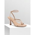 thumbnail image 3 of Women Minimalist Square Toe Kitten Heel Thong Sandals, Ankle Strap Low Heel Dressy Casual Party Wedding Shoes 2026, 3 of 9