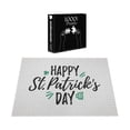 thumbnail image 3 of Ambesonne St Patrick's Day Jigsaw Puzzle Durable Cardboard, Brush Written Art, 1000 pcs, White Jade Green Black, 3 of 5