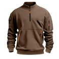 thumbnail image 3 of Mgmyaa Men's Quarter Zip Work Sweatshirt Stand Collar Crewneck Long Sleeve Sporty Pullover with Utility Pockets, 3 of 4