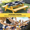 thumbnail image 6 of Navy Blue Black Geometric Table Cloths for 6 Foot Rectangle Tables, Modern Abstract Art Block Patio Waterproof Elastic Fitted Tablecloths, Washable Rectangular Table Cover for Camping, 6 of 8